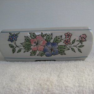 Flowered Chinese dish, Panda stamped on the bottom, Made in China